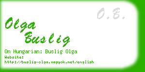 olga buslig business card
